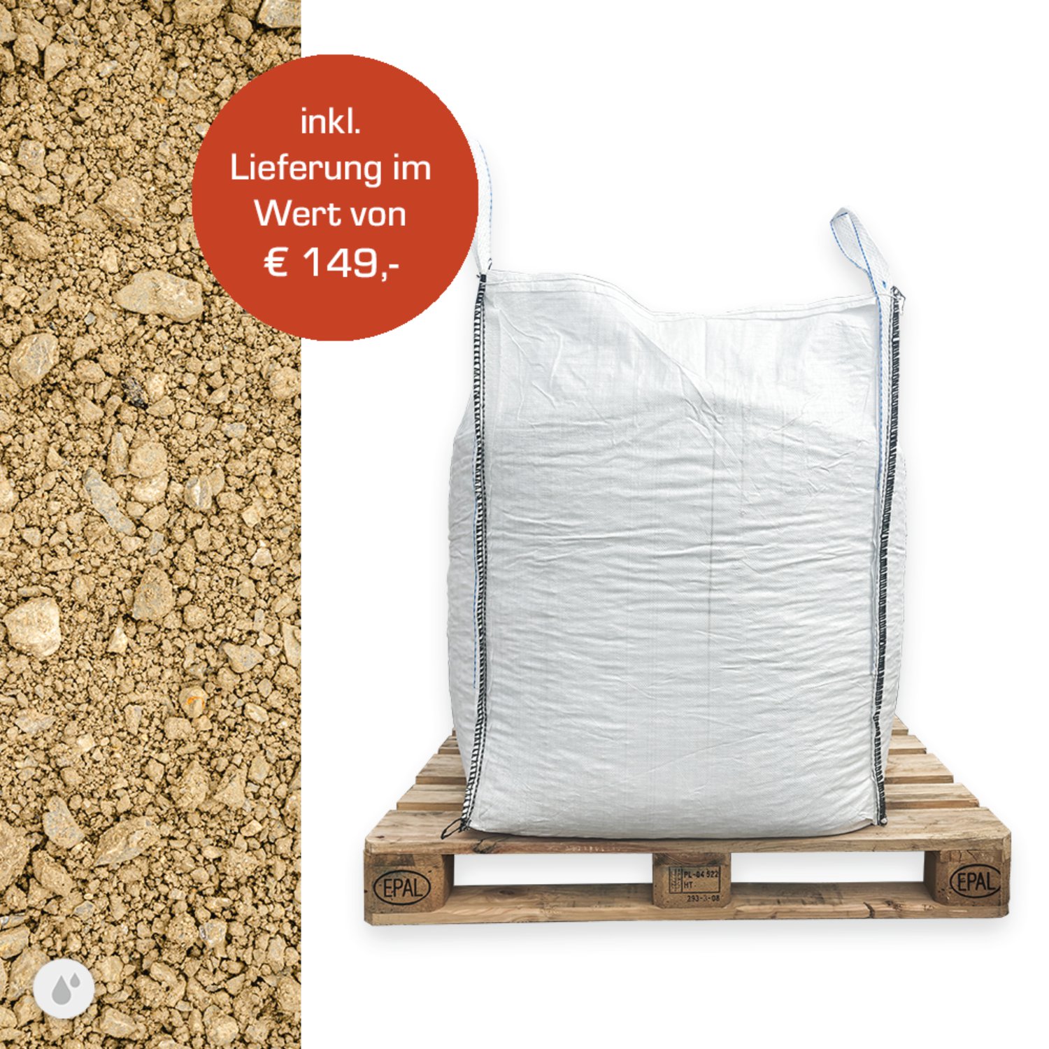 Min2C Grädermaterial feucht 0-32mm 1000kg Big Bag inkl. Lieferung