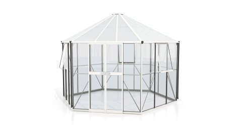 VITAVIA Gewächshaus Pi 9000 ESG 3 mm Weiß