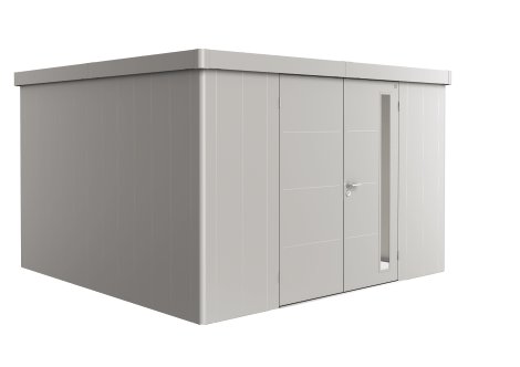 BIOHORT Gerätehaus Neo 4D Doppeltür 348x348x222 cm, Silber-Metallic