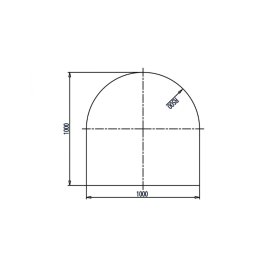HAAS+SOHN Bodenplatte C-Form 100x100 cm   - Quadratisch mit Rundbogen, klar