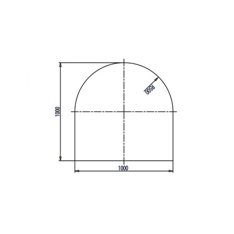 HAAS+SOHN Bodenplatte C-Form 100x100 cm 6 mm - Quadratisch mit Rundbogen, klar