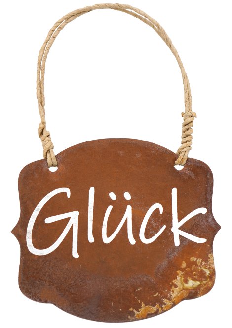 Gartenschild Glück 12 cm