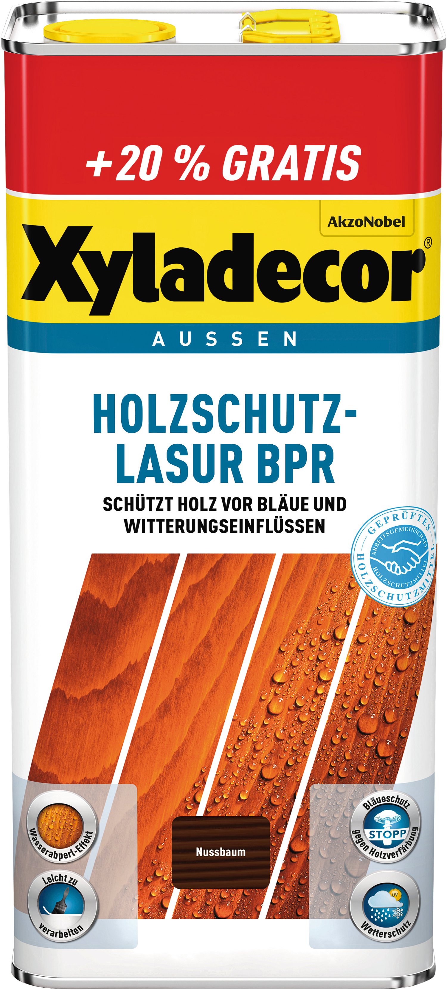 XYLADECOR Holzschutz-Lasur BPR Nussbaum 6 l