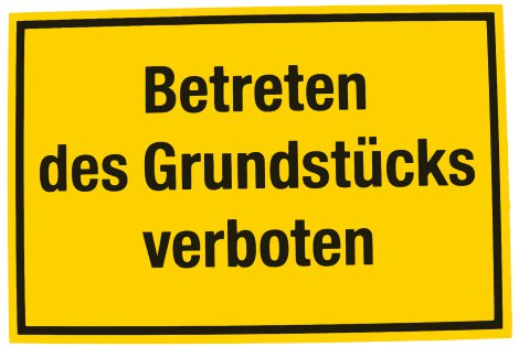 ALPERTEC Schild Betreten des Grundstücks verboten 20x30 cm