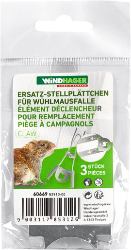 WINDHAGER Steckplättchen für Wühlmausfalle CLAW