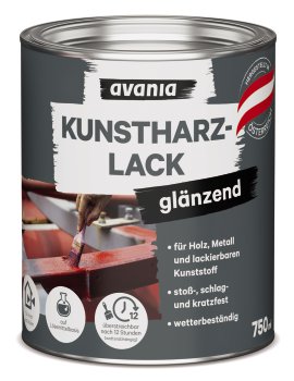 AVANIA Kunstharzlack Glänzend Schwarz 750 ml