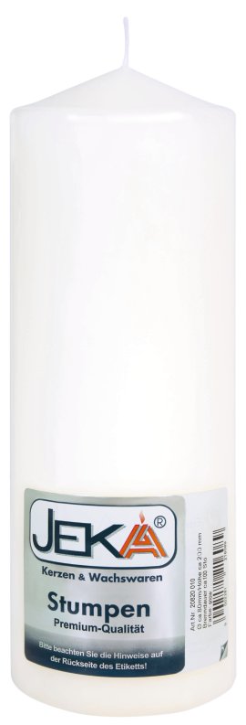 JEKA Stumpenkerze Weiß 80x200 mm (ØxH)