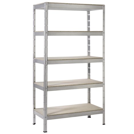 SCHULTE REGALWELT Schwerlastregal 5 Holzböden verzinkt 180x90x40 cm