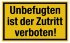 ALPERTEC Schild Unbefugte ist der Zutritt verboten Gelb/Schwarz 25x15 cm