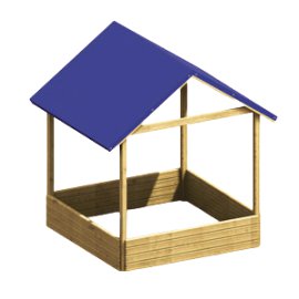 Sandkasten Moritz mit Dach 134x134 cm