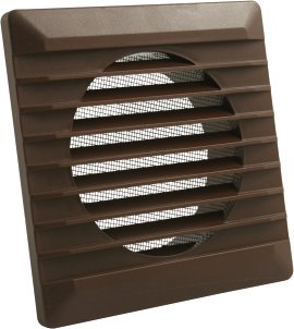 Lüftungsgitter für innen und außen Braun DN100 mm Ø 140x140 mm