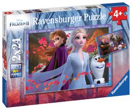 RAVENSBURGER Puzzle Disney Frozen Frostige Abenteuer 2x24-tlg.