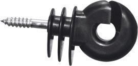 Ringisolator Big mit durchgehender Stütze, schwarz 25 Stk.