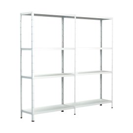 SCHULTE REGALWELT Grund + Anbauregal 8 Böden Weiß 180x140x35 cm