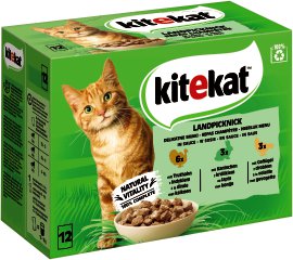 KITEKAT Katzen-Nassfutter Frischbeutel Landpicknick 12er-Pack je 85 g