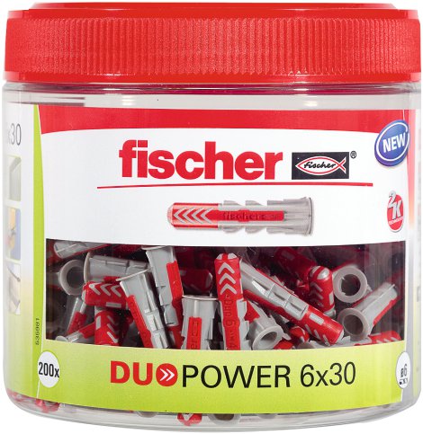 FISCHER Dübel DuoPower Runddose NV 6/30 mm 200 Stk.