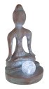 GLOBO LED-Solar Dekoaußenleuchte Figur Buddha mit Kugel Bronze/Grau/Klar 17,5x15x30 cm (LxBxH)