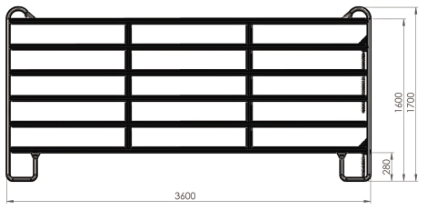 Weidepanel ohne Tor 360x170 cm