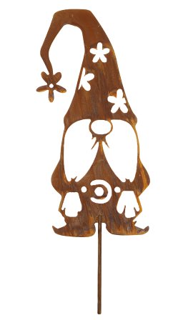 Gartenstecker Wichtel Timo + Zöpfe 50x25 cm