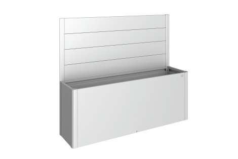 BIOHORT Sichtschutz ohne Acrylglas für Hochbeet 398,3x4,2x91,1 cm (BxTxH), Silber-Metallic