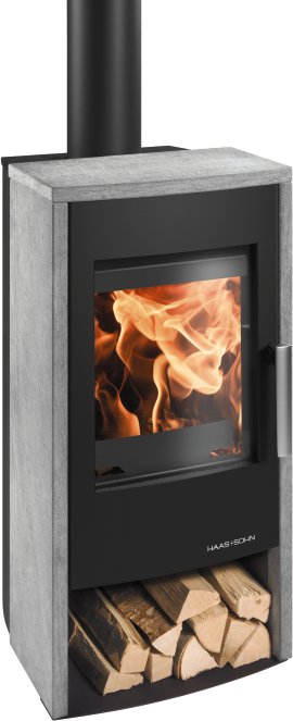 HAAS+SOHN Kaminofen Rubus St Schwarz Serpentino