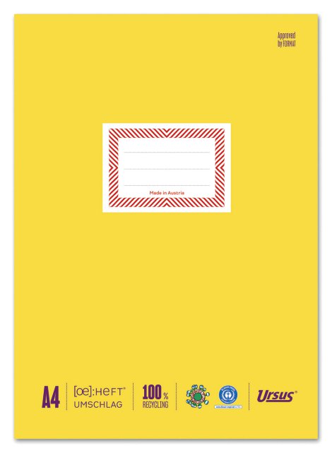 URSUS Hefthülle Papier hoch A4 Gelb