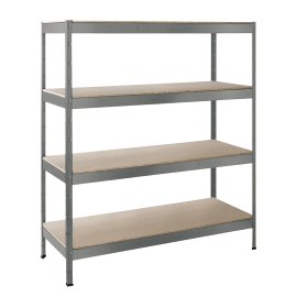 SCHULTE REGALWELT Schwerlastregal 4 Holzböden verzinkt