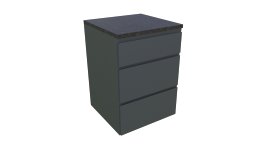 Küchenelement inkl. 3 Schubladen Anthrazit Granit