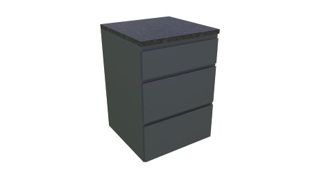 Küchenelement inkl. 3 Schubladen Anthrazit Granit