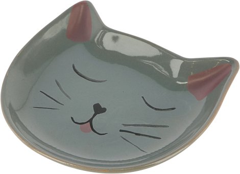 Keramikteller Kitty 14x14x2 cm, grau
