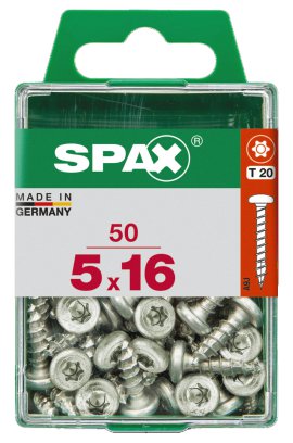 SPAX Schraube Rundkopf verzinkt 5x16 mm 50 Stk.