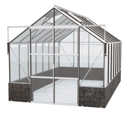 VITAVIA Gewächshaus Cassandra 11500 ESG 3 mm, Sockel Basalt
