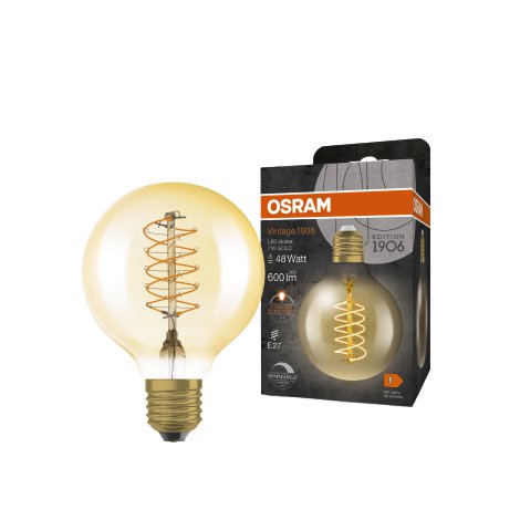 OSRAM LED-Globe 1906 GL80 D Filamentment GD E27 Warmweiß 7W