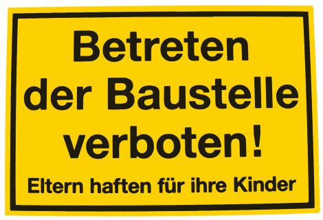 ALPERTEC Schild Betreten der Baustelle verboten 20x30 cm