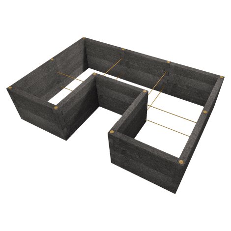 LEIER Hochbeet Durisol Anthrazit U-Form 340x230x80 cm