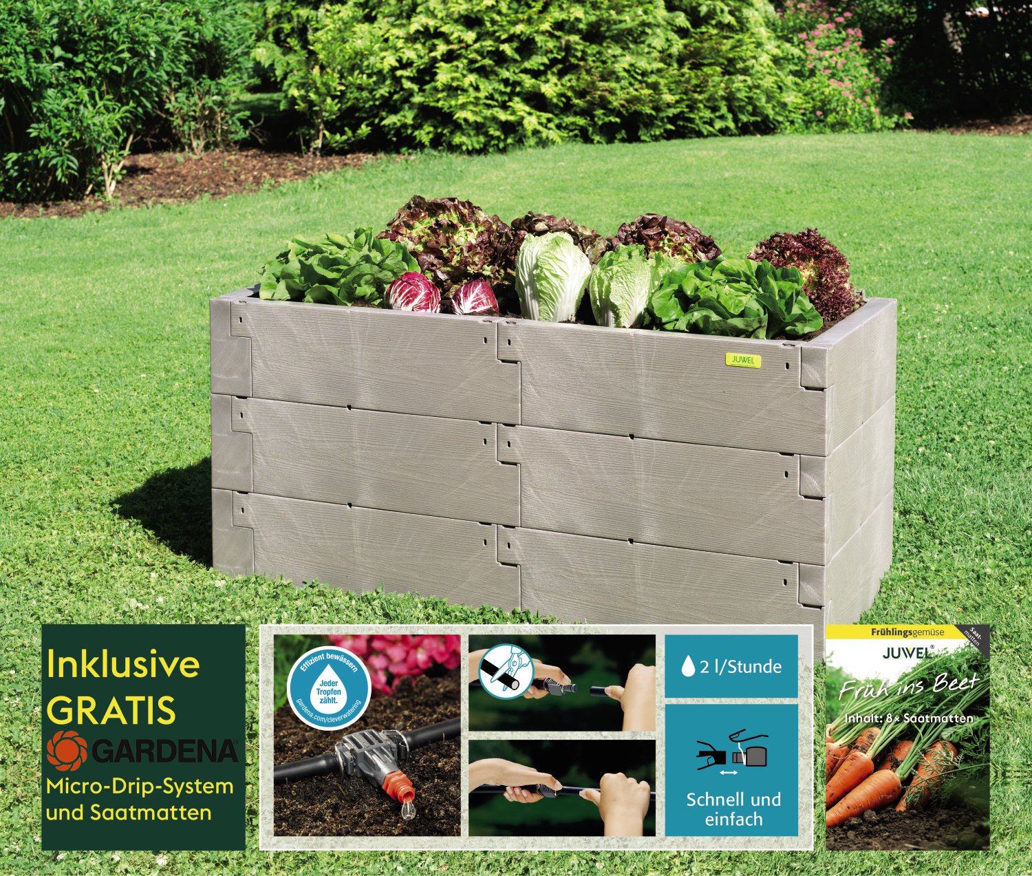 JUWEL Hochbeet Timber 3er Aktionsset 