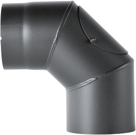 BERTRAMS 90°-Bogen geschweist mit Tür Senotherm Schwarz ø 150 mm