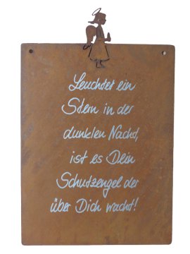 Gartentafel Schutzengel mit Schrift 40 cm