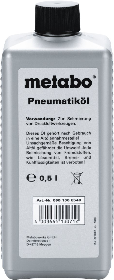 METABO Spezialöl für Druckluft-Werkzeug 0,5L