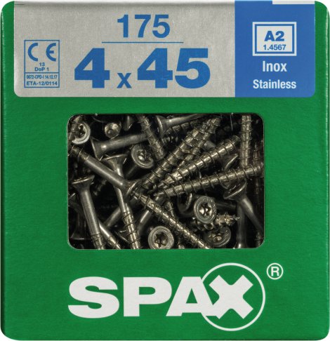 SPAX Schraube A2 Torx 4,0x45 XL 175 Stk.