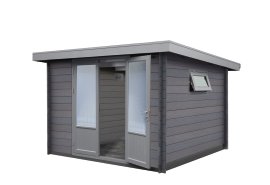 WOLFF FINNHAUS Gartenhaus WPC Bella 2929 Grau 28 mm