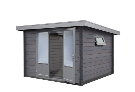 WOLFF FINNHAUS Gartenhaus Bella 2929 Grau 28 mm