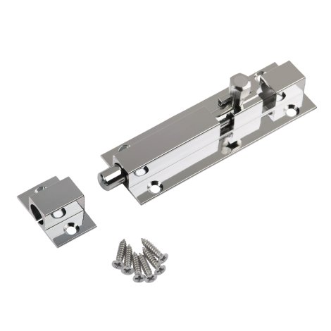 SUKI Möbel-Grendelriegel Stahl verchromt gerade 75 mm 1 Stk.