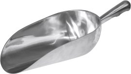 Abwiegeschaufel Aluminium, rund 900 g