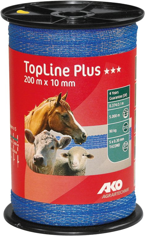 AKO Band TopLine Plus 200 m x 10 mm, blau