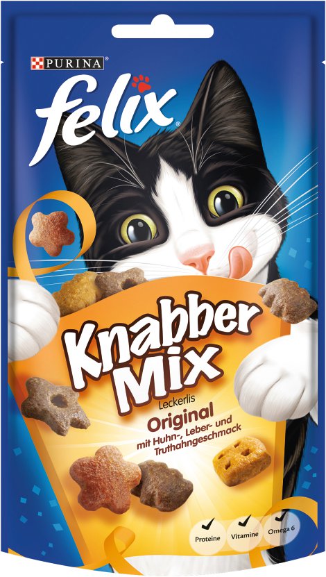 FELIX® Katzensnack KnabberMix Original 8x60 g