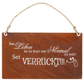 Gartenschild Verrückt 20x35 cm