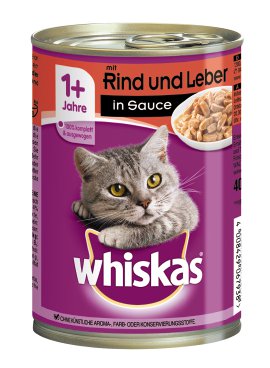 WHISKAS® Rindleber in Sauce Dose 12x400 g