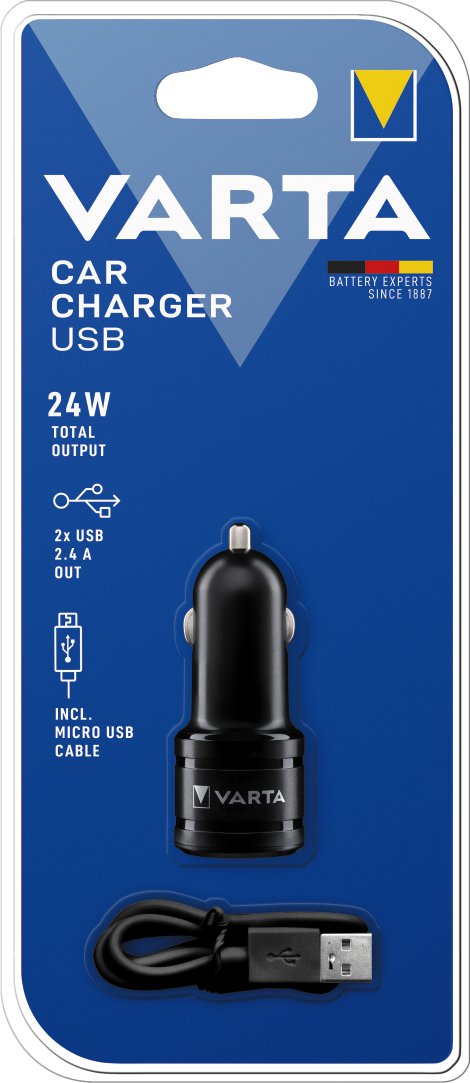 VARTA USB-Stecker Autoadapter 24W (2xUSB A)