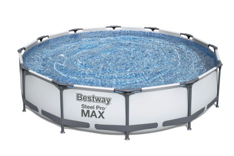 BESTWAY Steel Pro Max Frame Pool-Set mit Filteranlage & Reparaturflicken 3,66x0,76 m 12 Volt